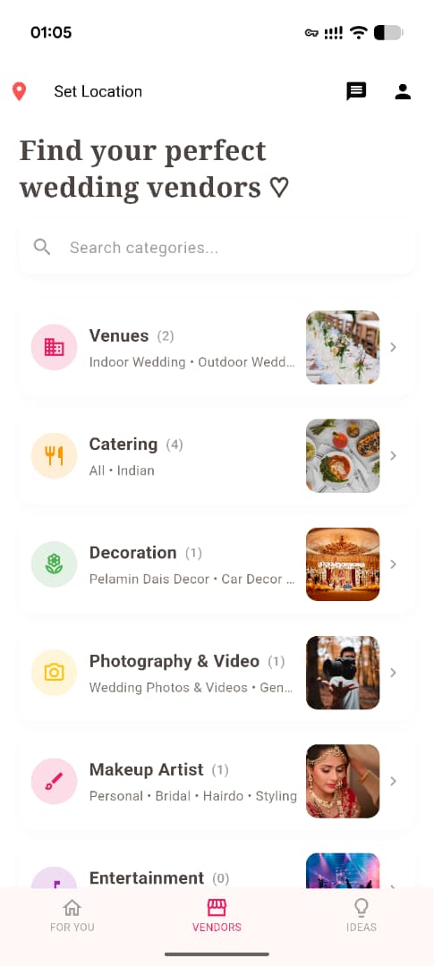 MajlisHub Vendor Search